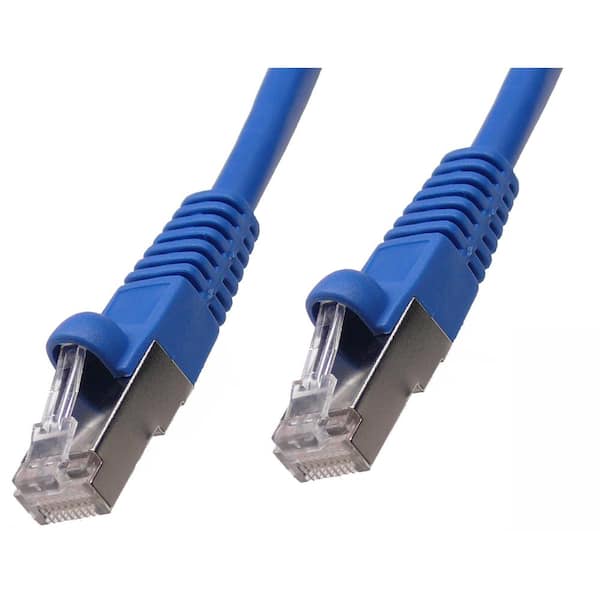 1ft CAT6a Ethernet Cable - 10 Gigabit Shielded Snagless RJ45 100W PoE Patch  Cord - 10GbE STP Network Cable w/Strain Relief - Blue Fluke Tested/Wiring