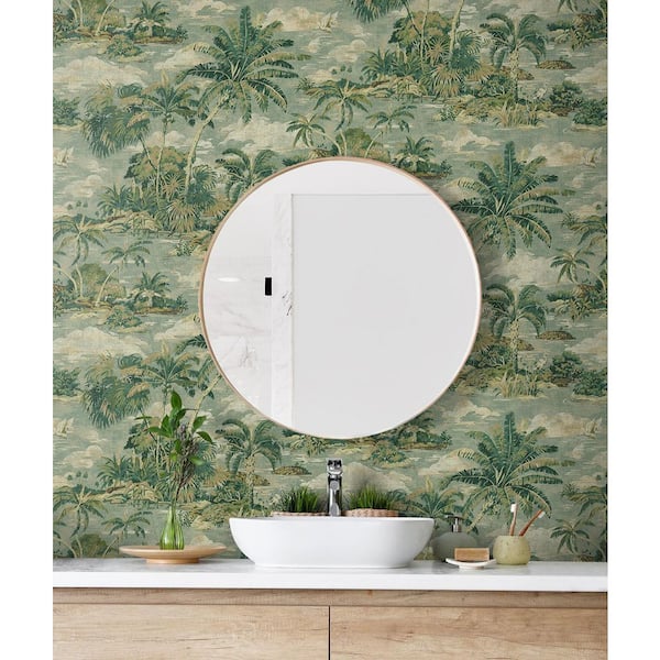 Scenic Beauty Island Toile Dusk Vinyl Peel and Stick Wallpaper Roll (Covers 30.75 sq. ft. )