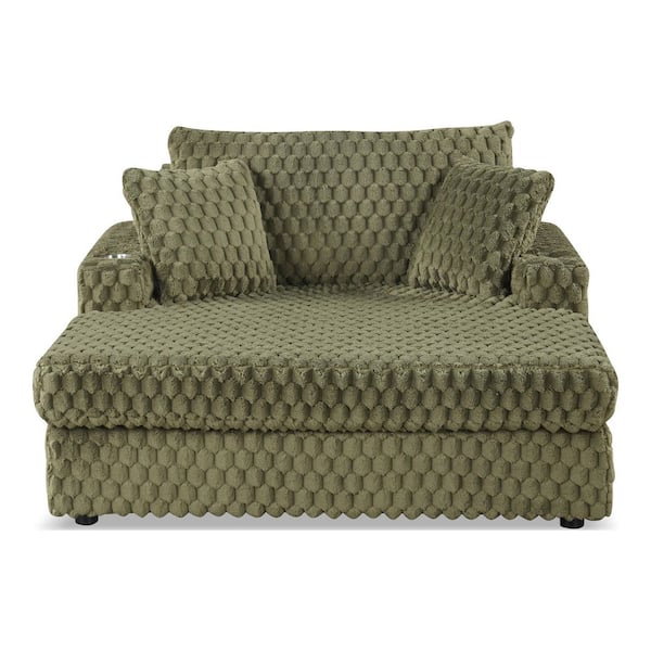 Furniture of America Nattel Olive Green Chenille Cushion Back and