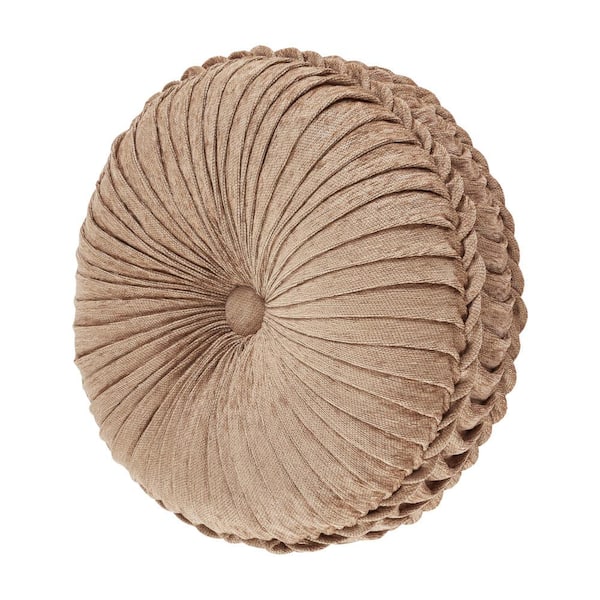 Lakeview Polyester Tufted Round Decorative Throw Pillow 15X15"