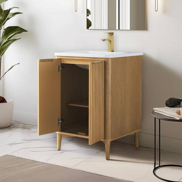 HOMEVY STUDIO Levin 24 in. W x 22 in. D x 35 in. H Single Sink