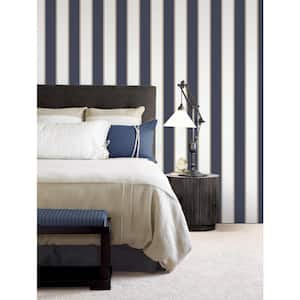 Black/White/Gold Smart Stripes 3 Formal Stripe Sheen Finish Non-Pasted Vinyl on Non-Woven Wallpaper Sample