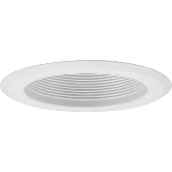 Progress Lighting 5 in. PAR30 Satin White Step Baffle Recessed Trim for ...