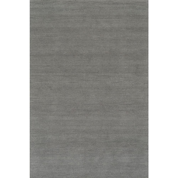 Nate Berkus x Rugs Hollis Solid Wool Cozy Grey 9 ft. x 12 ft. Indoor Area Rug
