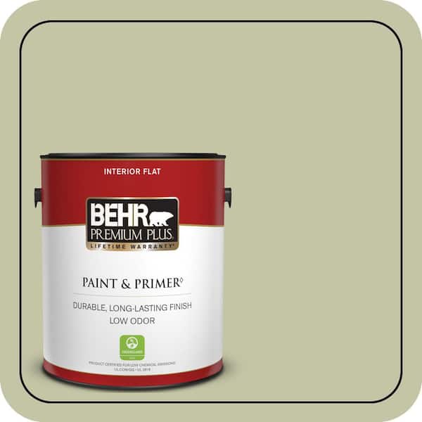 BEHR PREMIUM PLUS 1 gal. #S360-3 Balance Green Flat Low Odor Interior Paint & Primer