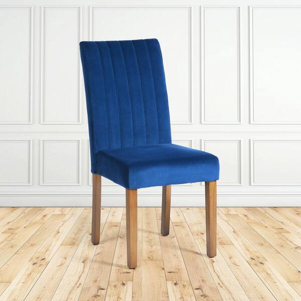 Blue velvet dining chairs with oak legs hot sale