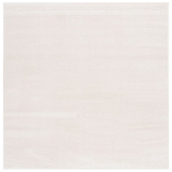 Melody 7 ft. x 7 ft. Square Ivory Solid Parallel Area Rug