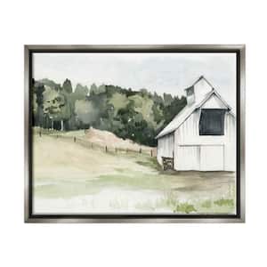 Quiet Countryside Cottage Pasture by Jennifer Paxton Parker Floater Frame Architecture Wall Art Print 31 in. x 25 in. .
