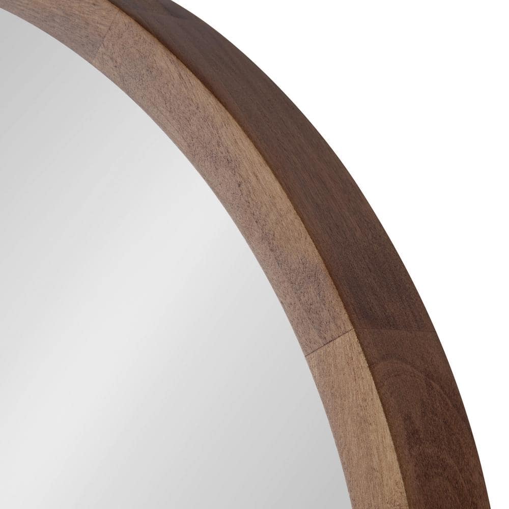 Rustic Poplar Wood 30" Arch Vanity Mirror in Natural Brown