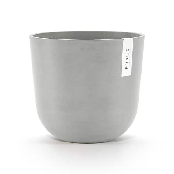 O ECOPOTS BY TPC Oslo 10 in. White Grey Premium Sustainable Planter