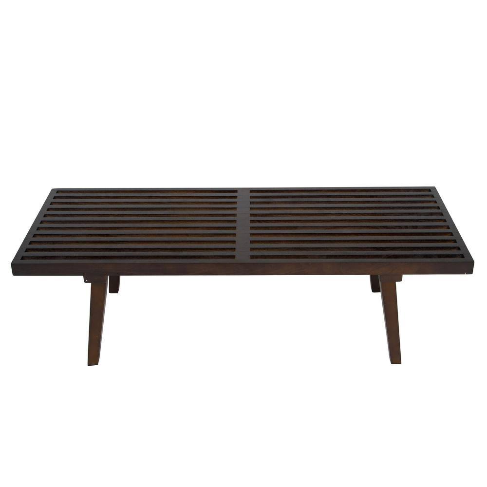 Mid-Century Inwood 48" Dark Walnut Platform Bench