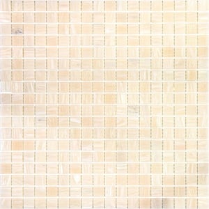 Skosh 11.6 in. x 11.6 in. Glossy Bisque Beige Glass Mosaic Wall and Floor Tile (18.69 sq. ft./case) (20-pack)