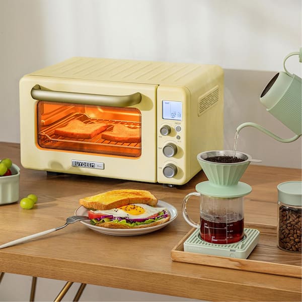 BUYDEEM 12.5 qt. 7 in 1 Mini Smart Digital Toaster Oven 1600W No Pre Heat Needed Multifunction Toaster Oven Mellow Yellow T103 MY The Home Depot