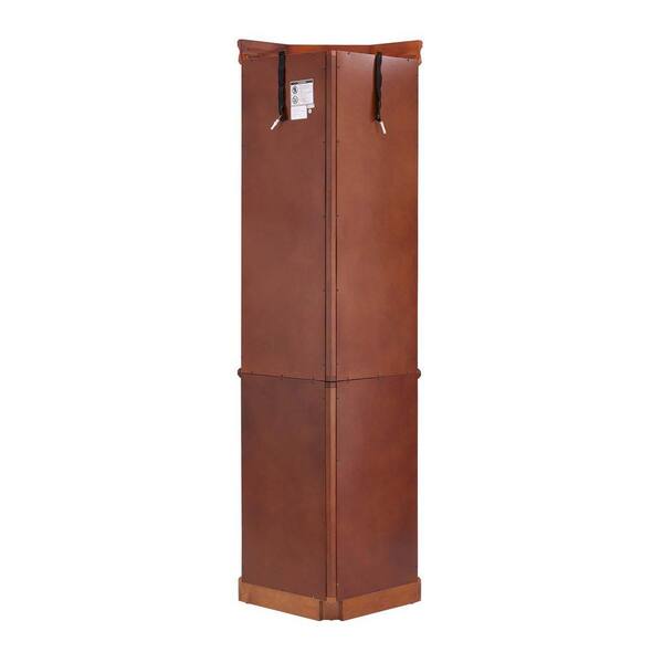 XUJMK 18 in. W x 23 in. D x 71 in. H Brown Linen Cabinet Curio
