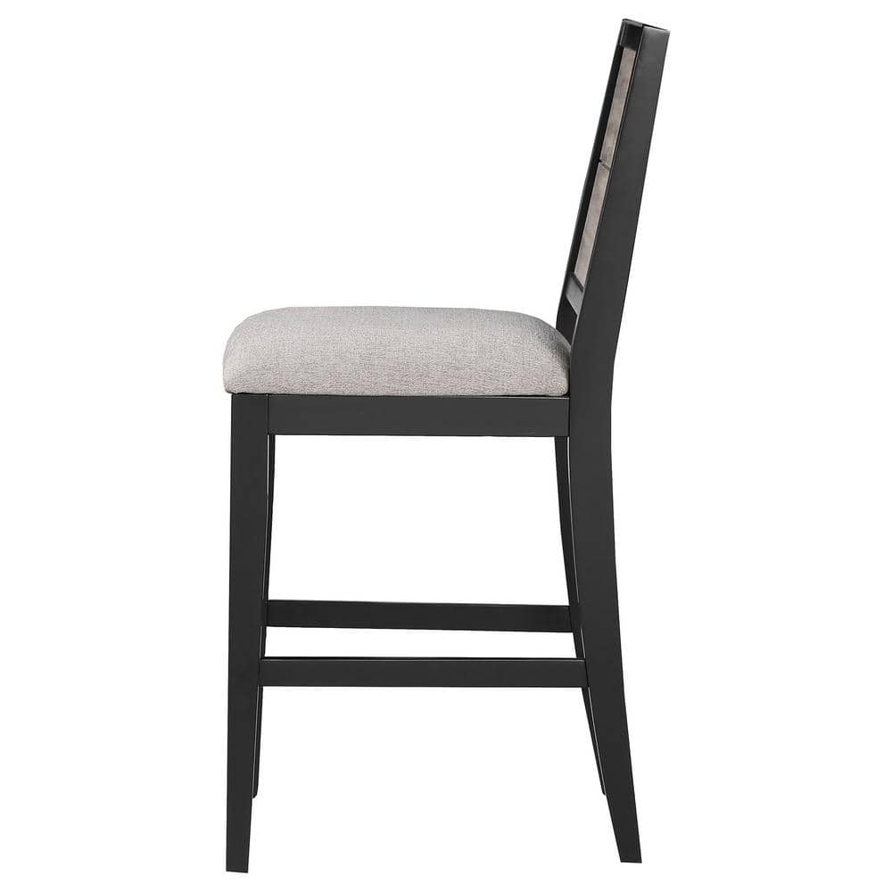 Elodie Gray Upholstered Counter Height Dining Chair with Wood Frame