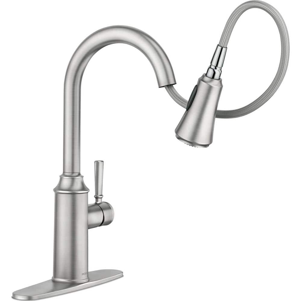 Stainless Steel Pull-Down Kitchen Faucet with Spray