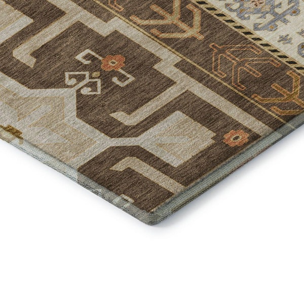 Mayfield Premium Machine Washable Abstract AMF1015 Brown 10 ft. x 14 ft. Area Rug