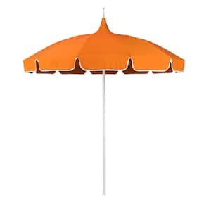8.5 ft. White Aluminum Commercial Pagoda Market Patio Umbrella with Fiberglass Ribs in Tuscan Sunbrella