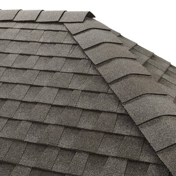 GAF Timbertex Pewter Gray Double-Layer Hip and Ridge Cap Roofing Shingles (20 lin. ft. per Bundle) (30-pieces)