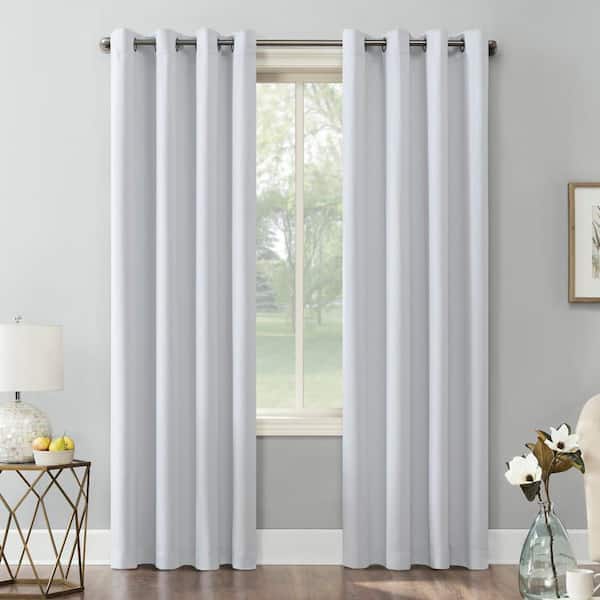 Saxon Energy Saving Oyster White Layered 54 in. W x 120 in. L Grommet Blackout Curtain (Single Panel)