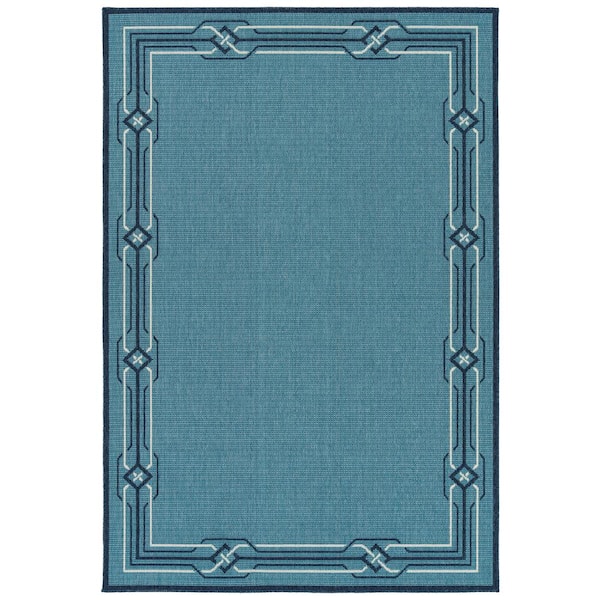 Kaleen Amalie Light Blue 2 ft. 5 in. x 3 ft. 9 in. Indoor/Outdoor Area Rug