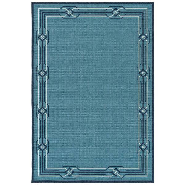Kaleen Amalie Light Blue 3 ft. 6 in. x 5 ft. 6 in. Indoor/Outdoor Area Rug