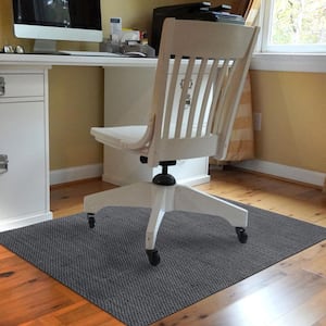 Barbury Weave 3 ft. x 4 ft. Desk Chair Mat - Gray