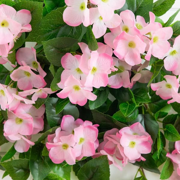 Nearly Natural 24in. Pink UV Resistant Artificial Hydrangea