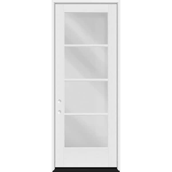 36 by 96 four lite modern fiberglass entry door