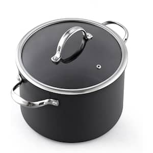 8 qt. Hard Anodized Premium Grade Aluminum Nonstick Stockpot with Cover, Black