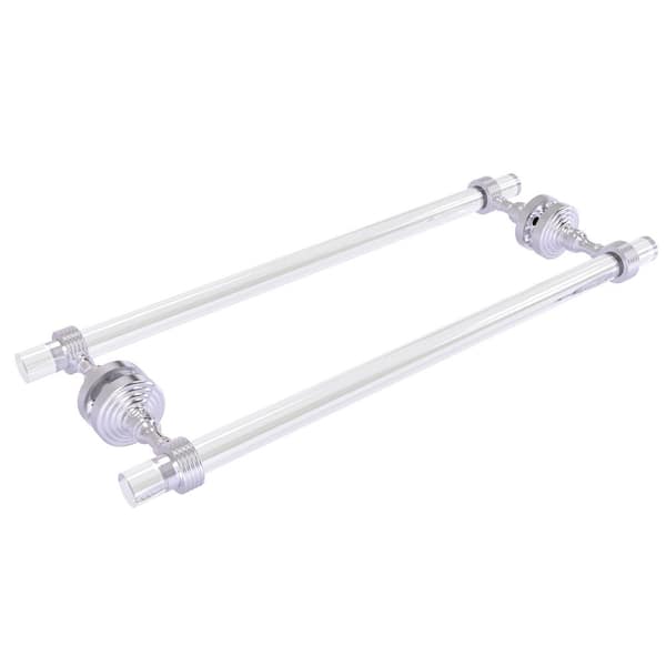 Allied Brass Pacific Grove Collection 18 in. Over-the-door Double Towel Bar in Satin Chrome with Groovy Accents