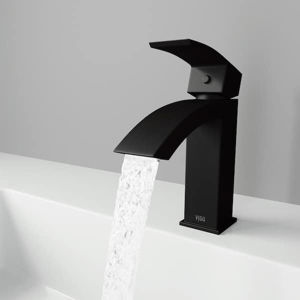 Satro Single Hole 1-Handle Bathroom Faucet in Matte Black