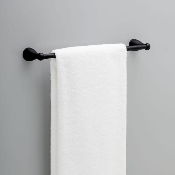 Foundations 18 in. Wall Mounted Towel Bar Bath Hardware Accessory in Matte Black