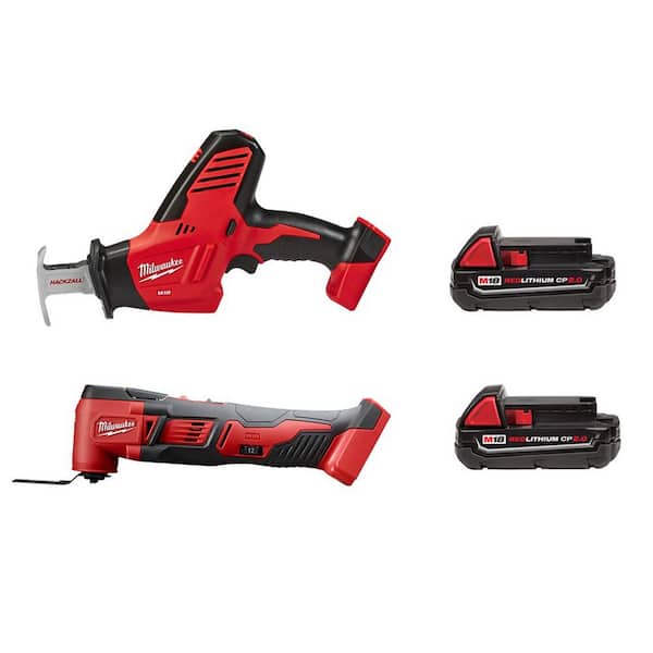 Milwaukee M18 18V Lithium-Ion Cordless HACKZALL Reciprocating Saw with  Multi-Tool and (2) 2.0 Ah Compact Batteries 2625-20-2626-20-48-11-1820-48-11-1820  The Home Depot
