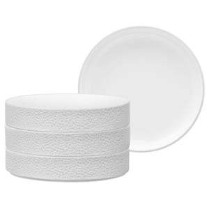 Colortex Stone White 7.5 in. Porcelain Deep Plates, (Set of 4)