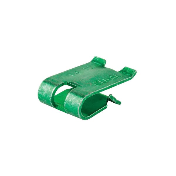 Commercial Electric 14-12 AWG Steel Ground Clips, Green (10-Pack)