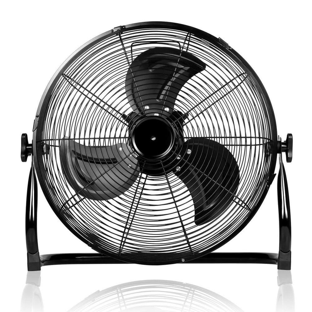 Edendirect 12 in. Heavy-Duty Metal Floor Fan for Industrial, Commercial, Residential, Office, Black
