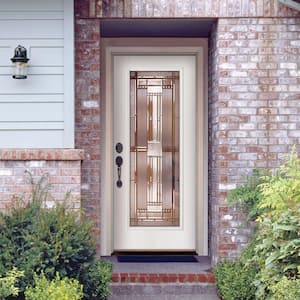 37.5 in. x 81.625 in. Preston Patina Full Lite Unfinished Smooth Right-Hand Inswing Fiberglass Prehung Front Door