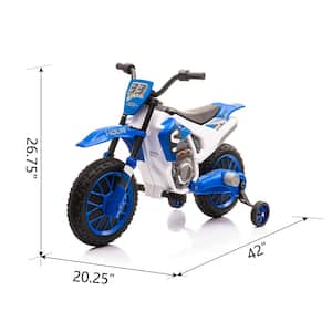 Blue Electric Off-Road Vehicle Children's Bike with Auxiliary Wheel