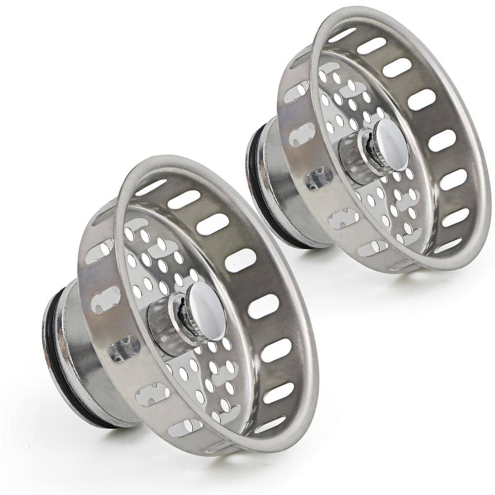 3-1/2 in. Strainer Basket Replacement for Kitchen Sink Drains Stainless Steel with Stopper and Rubber Seal (2-Pack) price history on PriceWatchPro