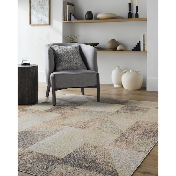 Lillian Dark Brown Modern Geometric  2 ft. x 2 ft. Area Rug