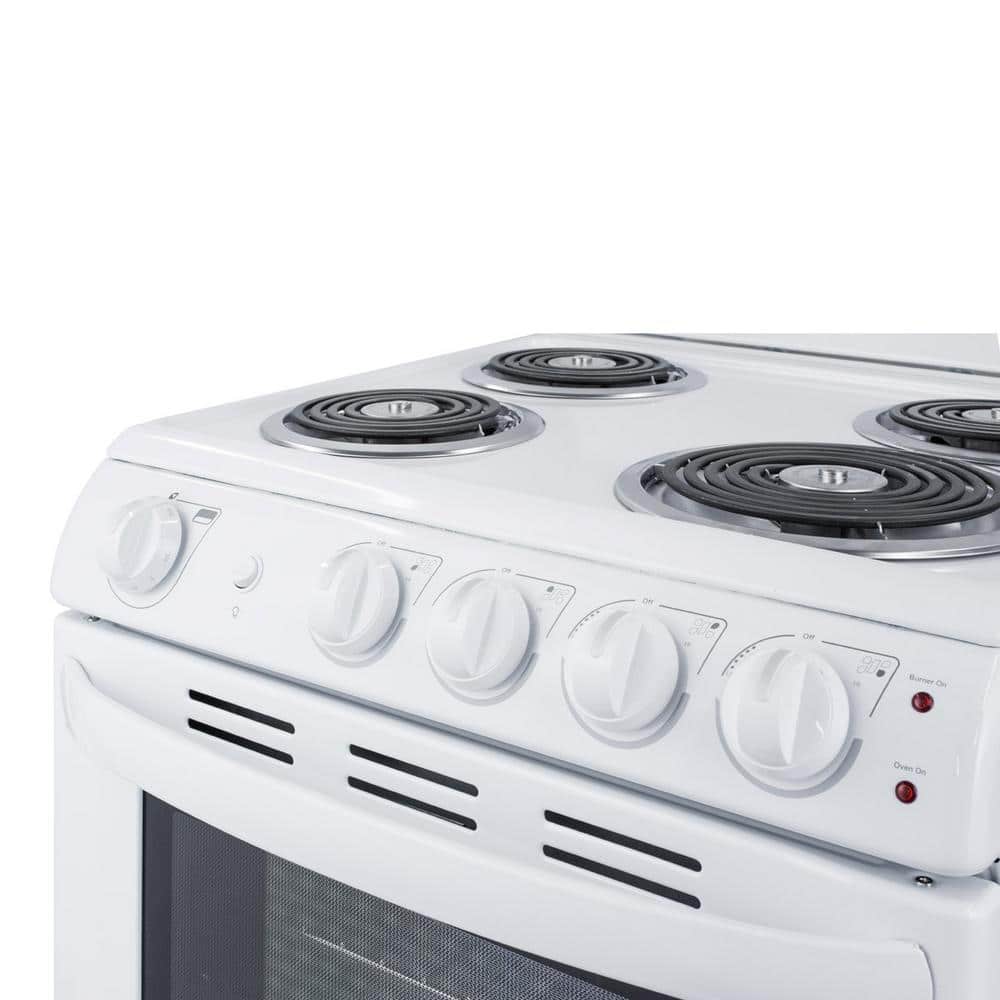 24" White Electric Coil Range with 4 Burners