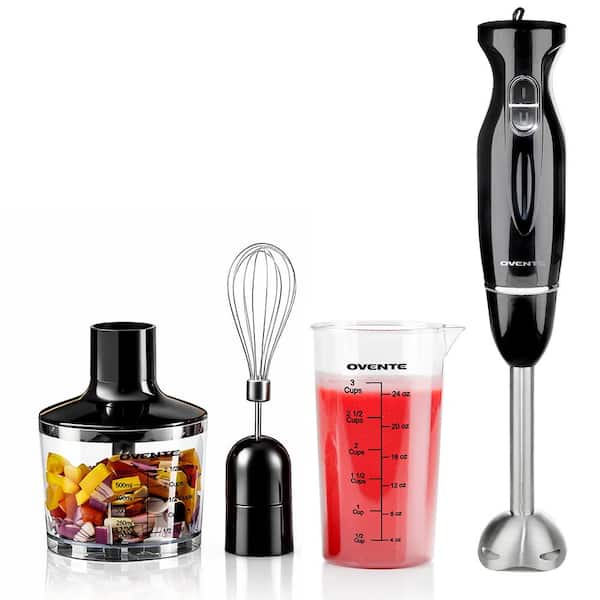 Immersion Blender Black Stainless Steel Blades 300-Watt Multipurpose Hand Mixer 2-Speed Settings