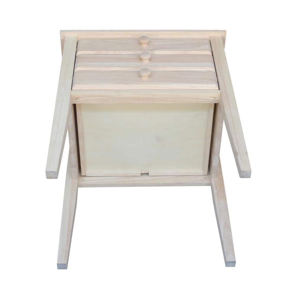 White Wood Rectangular Accent Table with Storage