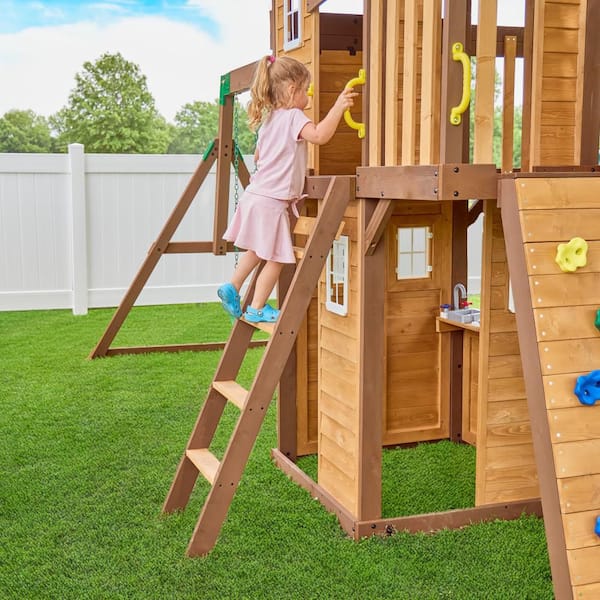 Backyard Discovery Spruce Hollow Spruce Wood Outdoor Swing Set