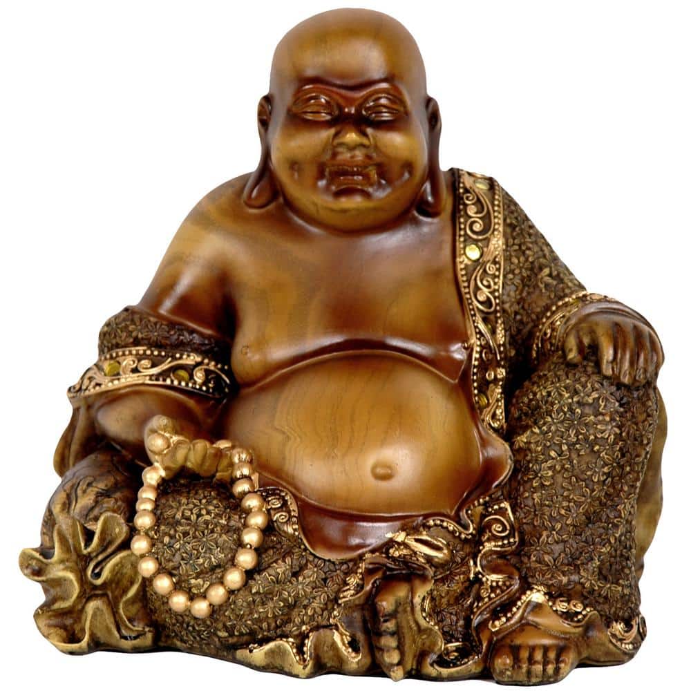 Oriental Furniture in. Sitting Laughing Buddha Decorative Statue  STA-BUD18 The Home Depot