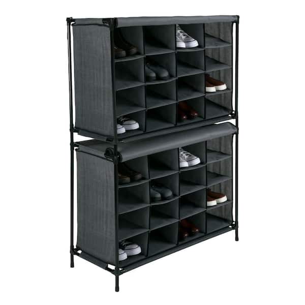Simplify 16 Compartment Shoe Cubby - Grey