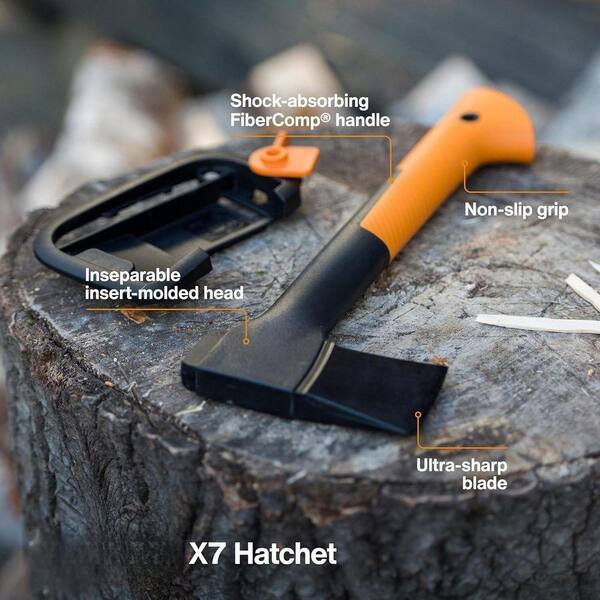 Justincity 14 in. Wood Handle Hatchet, 1.5lb X7 Lightweight Wood