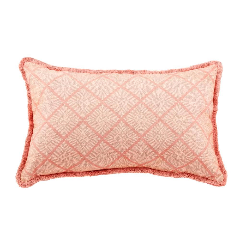 Hampton Bay 12 in. x 20 in. Diego Sugar Cane Outdoor Lumbar pillow 04371028 The Home Depot