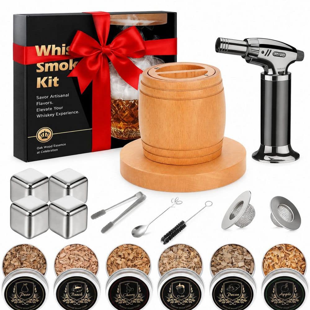 1-Piece Brown Wood Beechwood Cocktail Smoker Kit Kitchen Bar Tool with Torch and 6 Wood Chips for Whiskey price history on PriceWatchPro